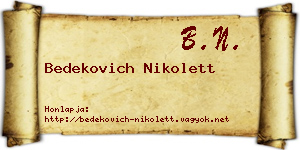 Bedekovich Nikolett névjegykártya